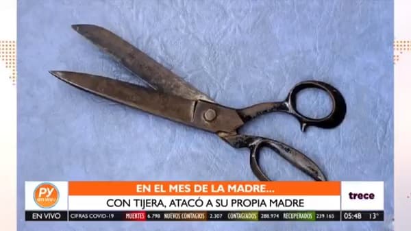 Mujer denuncia a su hijo por atacarla con una tijera