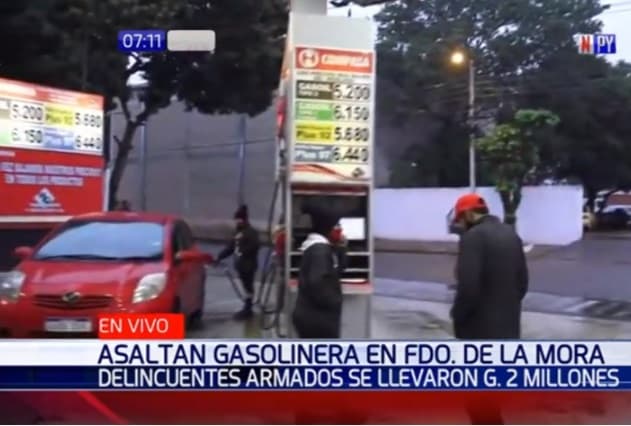 Asaltan estación del servicio en Fernando de la Mora