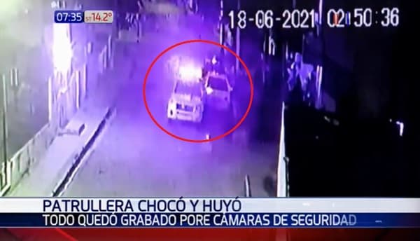 Conductor de patrullera se da a la fuga luego de chocar
