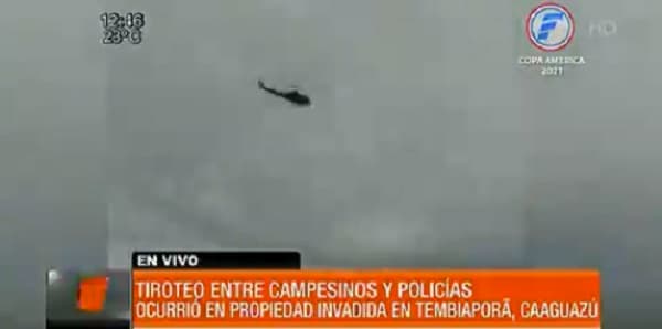Policías disparan desde helicóptero en desalojo de campesinos