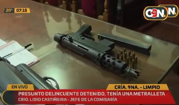 Detienen a un hombre por intento de asalto con “pistola ametralladora”