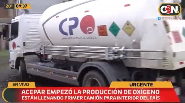 Parte de Acepar el primer cargamento de oxígeno producido