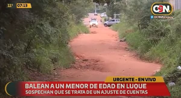 Desconocidos balean a un adolescente en Luque