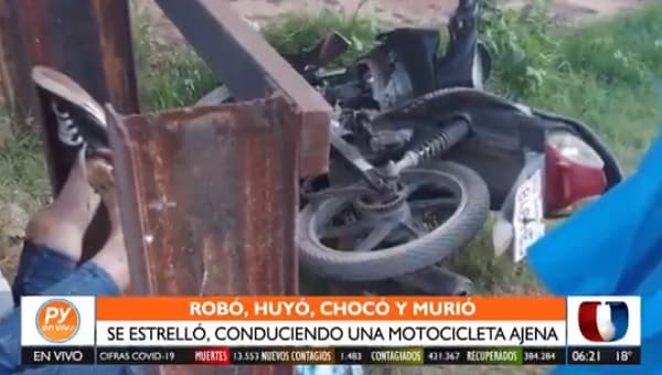 Hombre murió en huida luego de hurtar una moto, reportan
