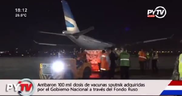 Llegan al país 100.000 vacunas Sputnik V