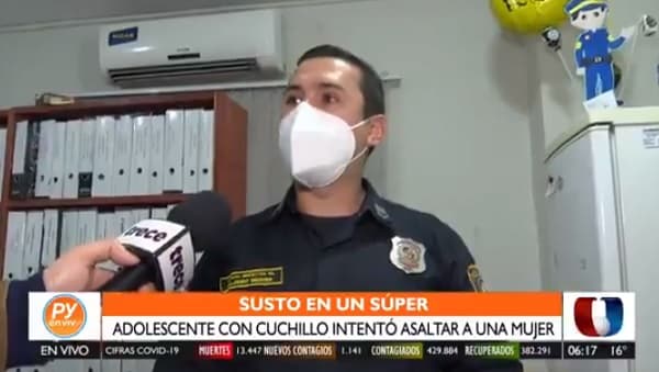 Guardias de supermercado evitan asalto
