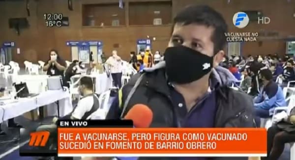 Hombre no accede a dosis por aparecer como vacunado
