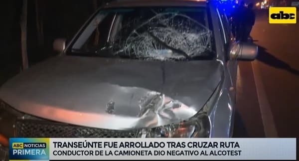 Peatón es arrollado al cruzar la ruta PY02