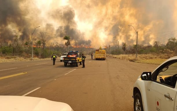 Incendio sigue incontrolable en el Parque Nacional Cerro Corá