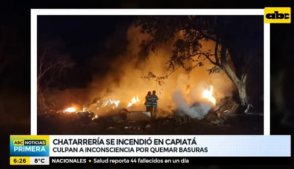 Incendio consume chatarrería en Capiatá