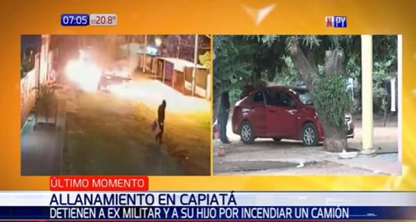 Detienen a exmilitar y su hijo por “incendiar” un camión