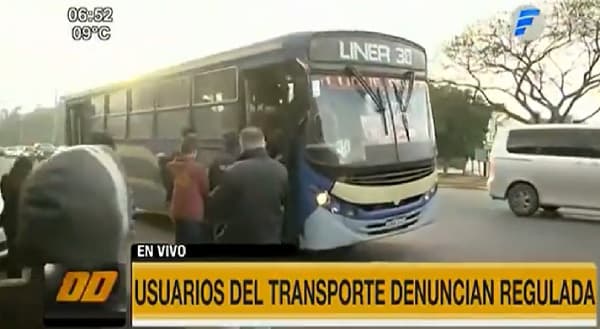 Usuarios denuncian regulada del transporte público