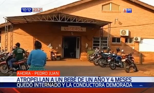 Bebé de un año sufre heridas luego de ser arrollado en Pedro Juan