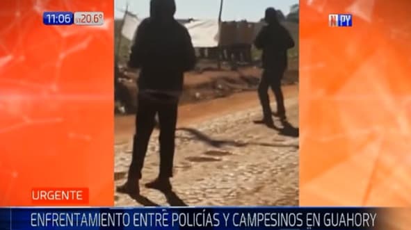 Reportan enfrentamiento entre campesinos y policías en Guahory