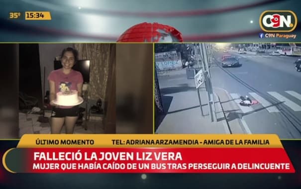 Fallece Liz Vera, la joven que cayó de bus tras asalto