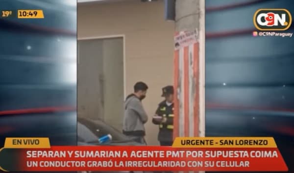 Separan y sumarian a agente de la PMT por “coima”