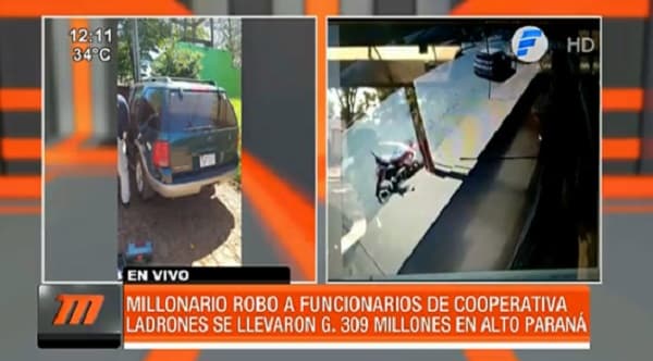 Delincuentes se llevan más de G. 300 millones en asalto a funcionarios de cooperativa