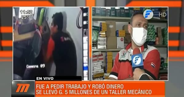 Hombre pidió trabajo en taller, pero terminó llevándose G. 5 millones, reportan