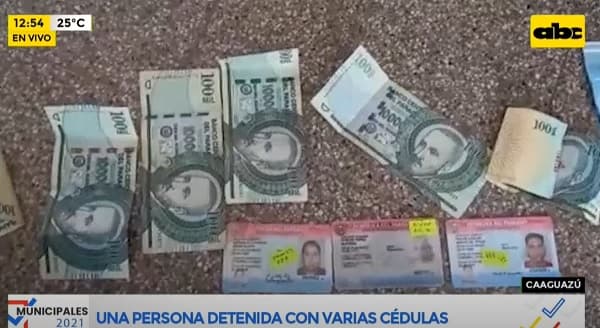 Detienen a una joven con varias cédulas en su poder en Caaguazú