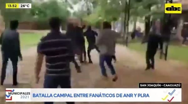 Colorados y liberales se trenzan a golpes en San Joaquín