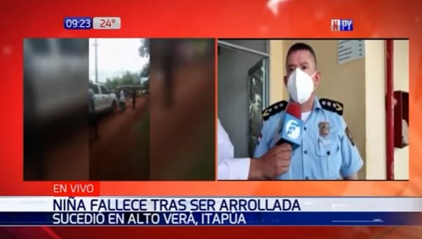 Niña fallece al ser arrollada por camión en Itapúa