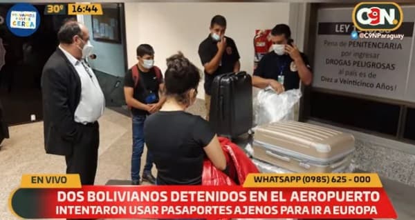Detienen a dos bolivianos con pasaportes de paraguayos, reportan