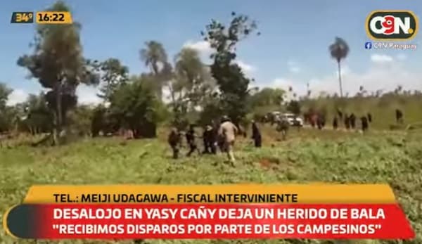 Reportan un herido en desalojo en Yasy Kañy