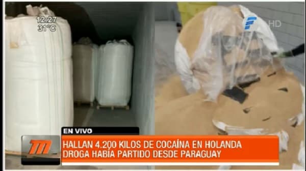 Incautan 4.200 kilos de cocaína en Holanda y sospechan que partió de Paraguay