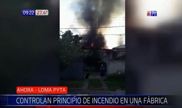 Controlan incendio en fábrica de Loma Pytã