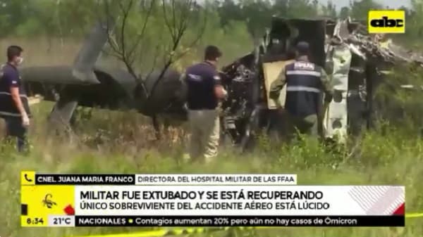 Único sobreviviente de accidente aéreo se recupera satisfactoriamente