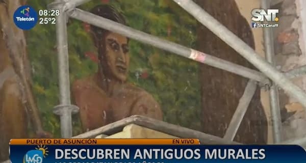 Descubren murales de más de medio siglo en el Puerto de Asunción