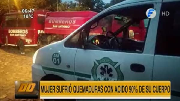 Mujer sufre quemaduras con ácido en 90% de su cuerpo
