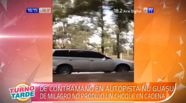 Caminera busca a conductor que circuló en contramano sobre Autopista