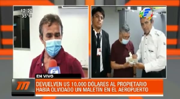 Funcionario devuelve USD 10.300 a peruano en el aeropuerto