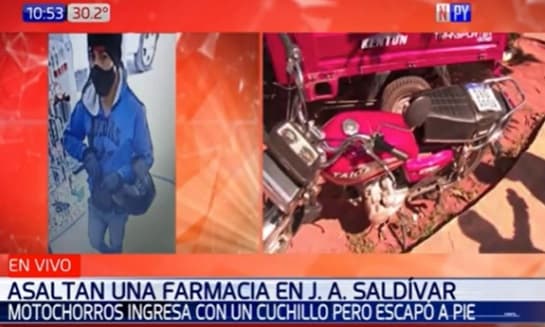 Hombre termina huyendo antes de cometer asalto en farmacia