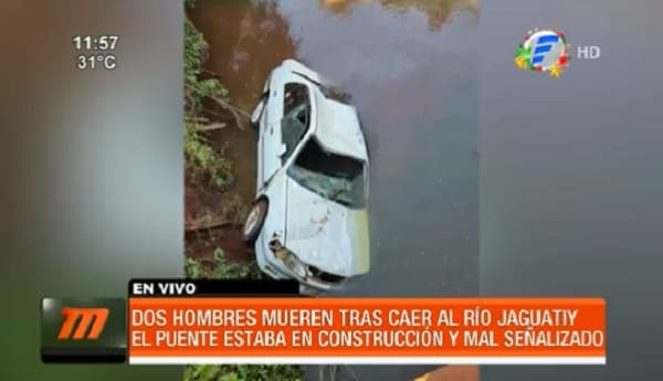 Dos hombres mueren al intentar cruzar puente en construcción