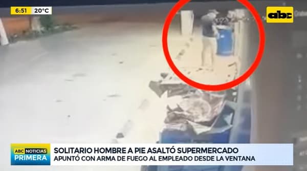 Solitario ladrón se lleva dinero de minimercado