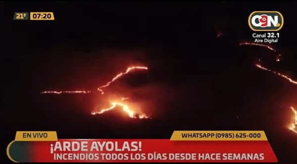 Zonas de Ayolas siguen afectadas por incendios