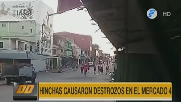 Detienen a más de 30 hinchas tras destrozos en el Mercado 4