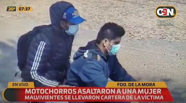 Buscan identificar a motochorros que asaltaron a mujer en Fernando