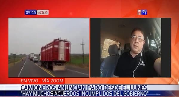 Camioneros anuncian paro desde el lunes