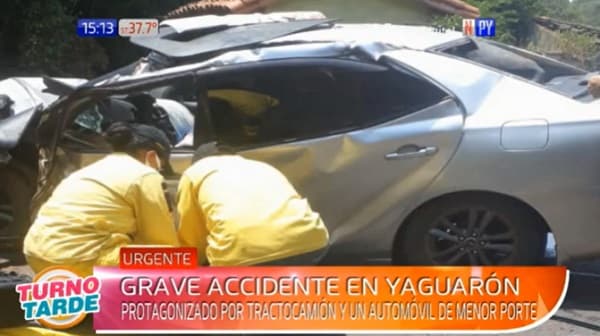 Choque entre camión y automóvil deja un herido