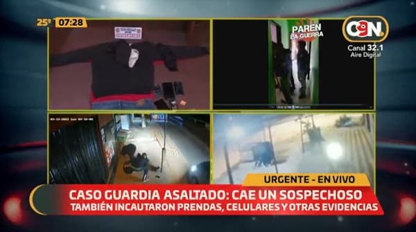 Detienen a sospechoso de asalto a guardia de seguridad