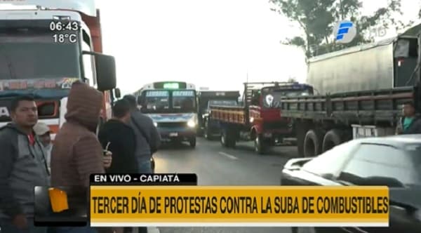 Camioneros en protesta permanecerán en Capiatá