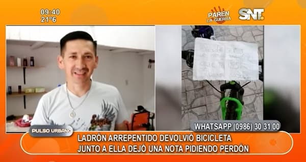 Ladrón pide perdón y devuelve costosa bicicleta que robó
