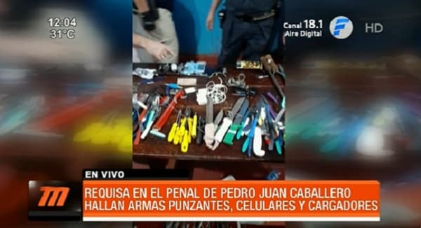 Hallan 100 armas blancas en requisa de cárcel de Pedro Juan