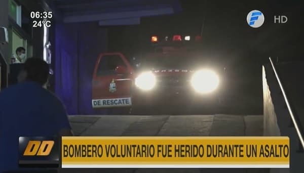 Balean a bombero durante asalto en Lambaré