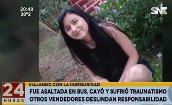Joven que cayó del bus evoluciona favorablemente