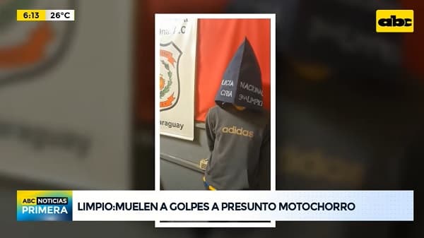 Vecinos reducen a golpes a motoasaltante en Limpio