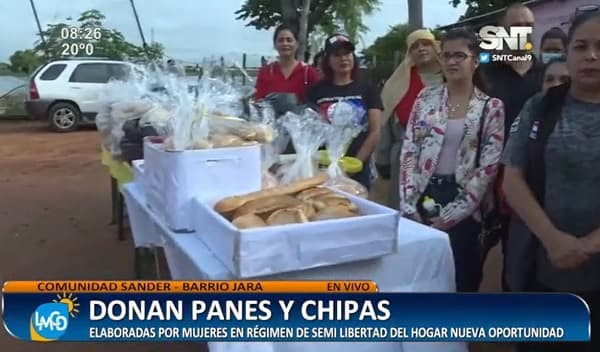  Mujeres en régimen de semilibertad donan panes y chipas